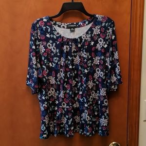 EUC Liz Claiborne stretchy peplum hem blouse